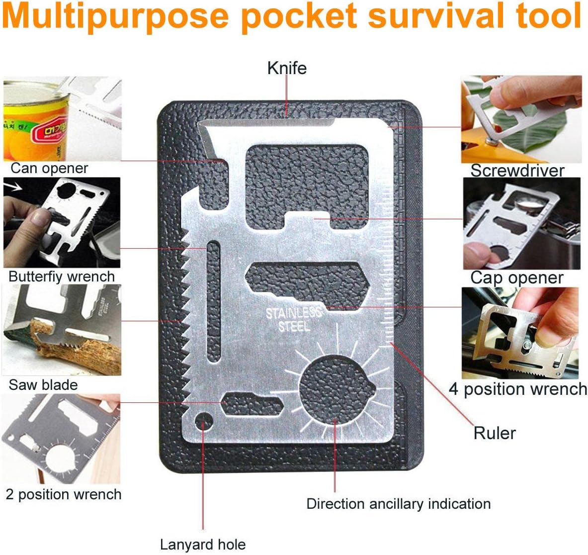 EMDMAK Survival Kit Outdoor Emergency Gear Kit for Camping Hiking Travelling or Adventures (Black) : Sports & Outdoors