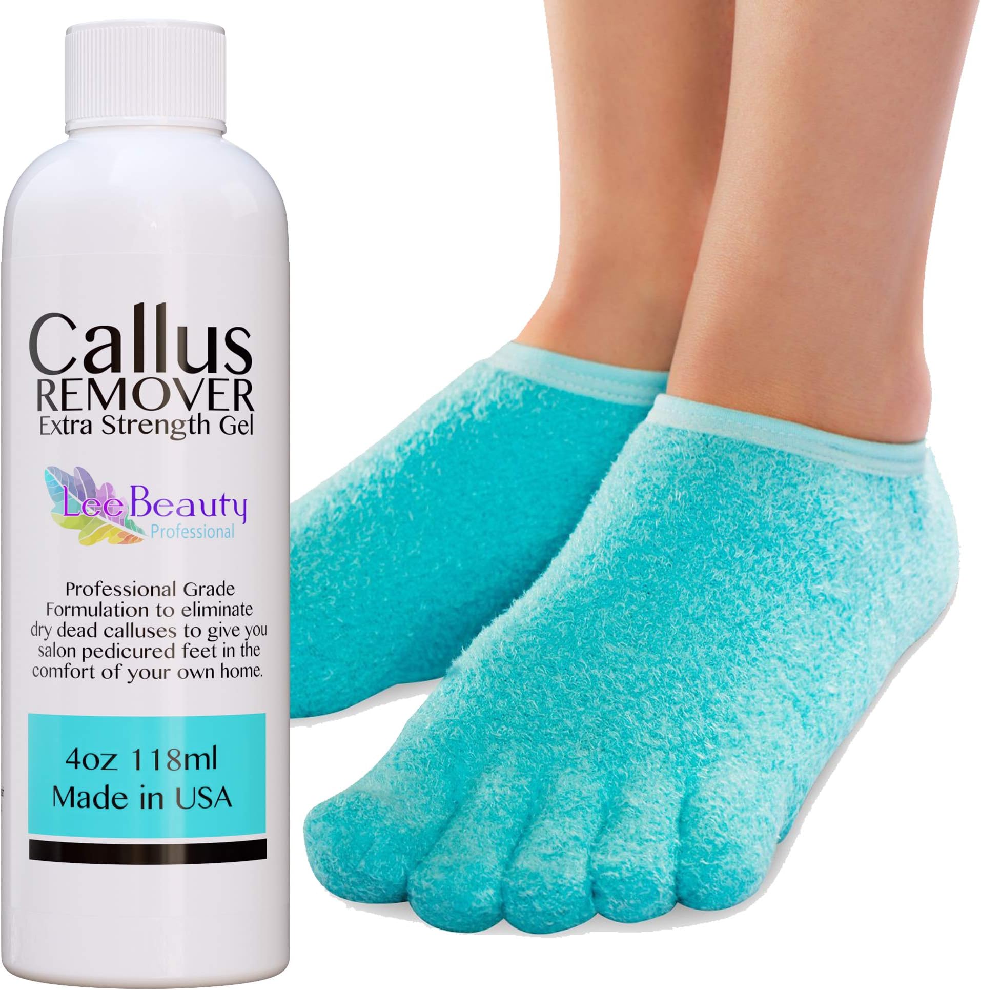 Best Callus Remover.Callus Eliminator,Liquid & Gel For Corn And Callus On Feet. Professional Grade, Does Better Job Than Electric Shaver&Other Scary Tools. (With Moisturizing Socks)