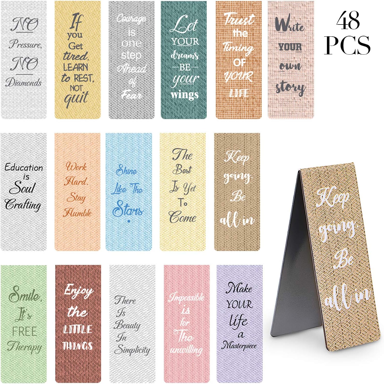 48 Pieces Inspirational Bookmarks 16 Designs Motivational