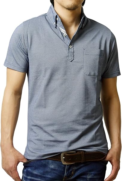 Amazon アルージェ Aruge ポロシャツ メンズ 半袖 ボタンダウン