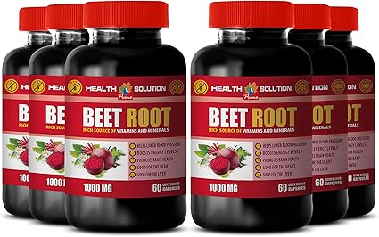 Amazon Com Blood Pressure Natural Supplements Antioxidant Powder Beet Root 1000mg Beet Boost Beet Root Capsules 6 Bottles 360 Capsules Health Personal Care
