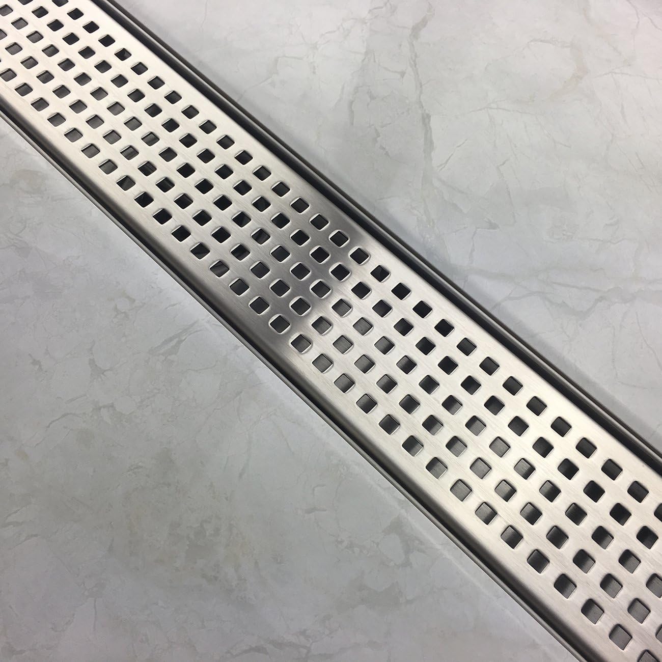 Drain Strainers Neodrain 32Inch Side Outlet Linear Shower Drain with Quadrato Pattern Grate