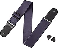 Amazon _ Amazonベーシック ギターストラップ エレクトリック_アコースティックギター_バス用 調節式 PUレザーエンド ソフトタイプ ピック2個付き ブルー _ 楽器・音響機器 _ 楽器