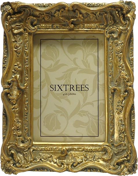 Sixtrees Chelsea 5 250 46 Antique Gold Shabby Chic Style Very Ornate 6x4 Inch Photo Frame 6 X4 150x100mm Picture Amazon Co Uk Kitchen Home