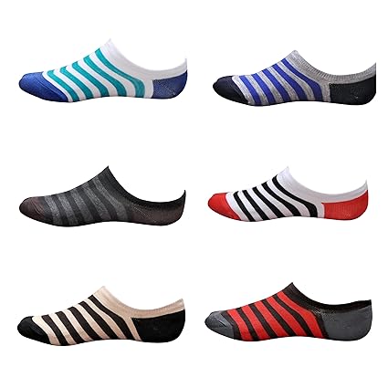 Tom & Gee Men's Cotton Loafer Socks, Pack of 6 (Multicolour)