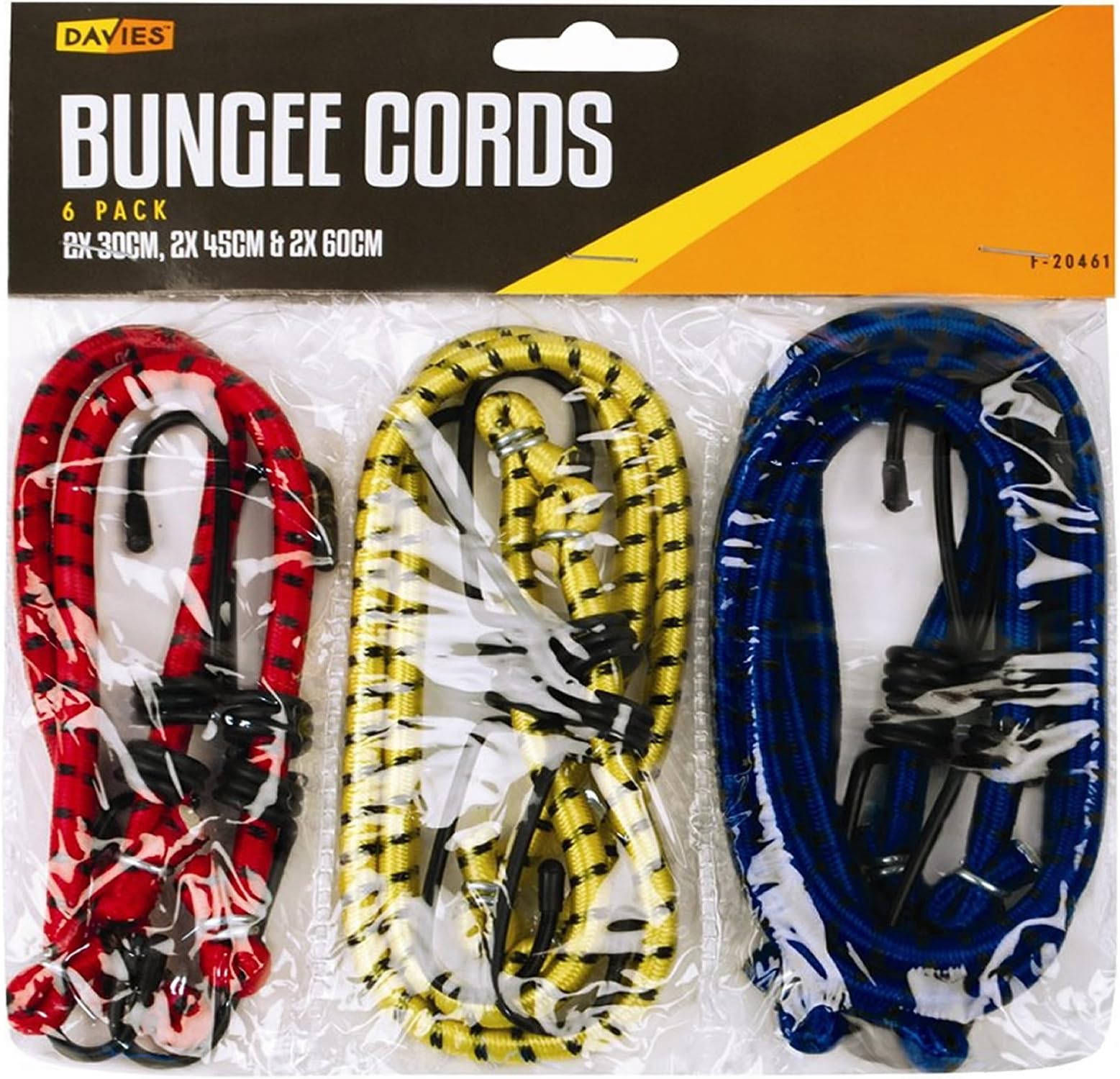 Luggage Straps 6 piece bungee cord set 2 x 30cm, 2 x 45cm, 2 x 60cm - Elastic luggage cords with hooks