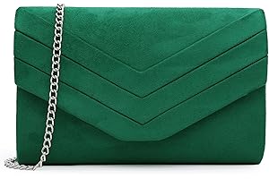 Milisente Evening Bag for Women, Suede Envelope Evening Purses Crossbody Shoulder Clutch Bag