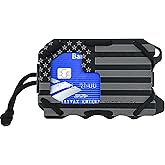 Trayvax Original 2.0 Wallet, RFID Front Pocket Tactical Metal Credit Card Holder with Money Clip, Slim Minimalist Wallet for Men and Women, Black Patriot