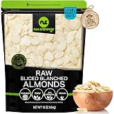 NUT CRAVINGS - Blanched Sliced Almonds - Raw, (16oz - 1 LB) | Packed Fresh in Resealable Bag - Nut Snack - Food Assortments Ideal for Trail Mixed Nuts, Raw Nuts
