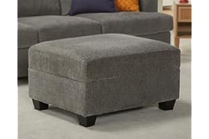 VanAcc Sofa, Comfy Sofa Couch with Extra Deep Seats, Modern Sofa- Ottoman, Couch for Living Room Apartment Lounge, Grey Chenille