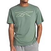 Reebok Mens Short Sleeve Graphic Crewneck T-Shirt, Standard Fit, Lightweight Cotton-Poly Fabric