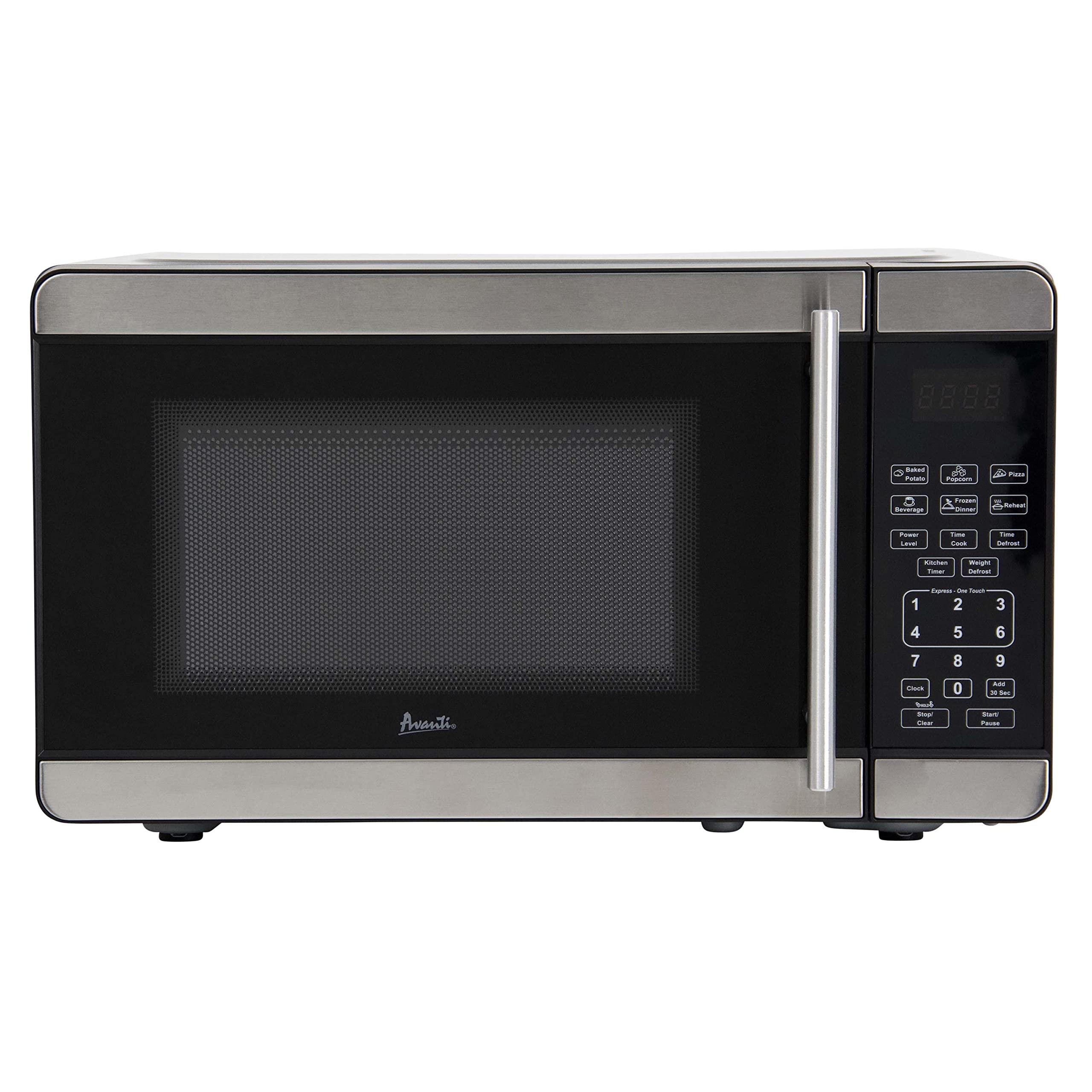 Avanti MT7V3S Microwave Oven 700-Watts Compact with 6 Pre Cooking Settings, Speed Defrost, Electronic Control Panel and Glass Turntable, 0.7-Cu.Ft, Metallic