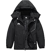 QUCOOM Kids Boy's Winter Skiing Snow Jacket| Warm Snowboarding Coat With Fleece Lining Waterproof Hooded Overcoat