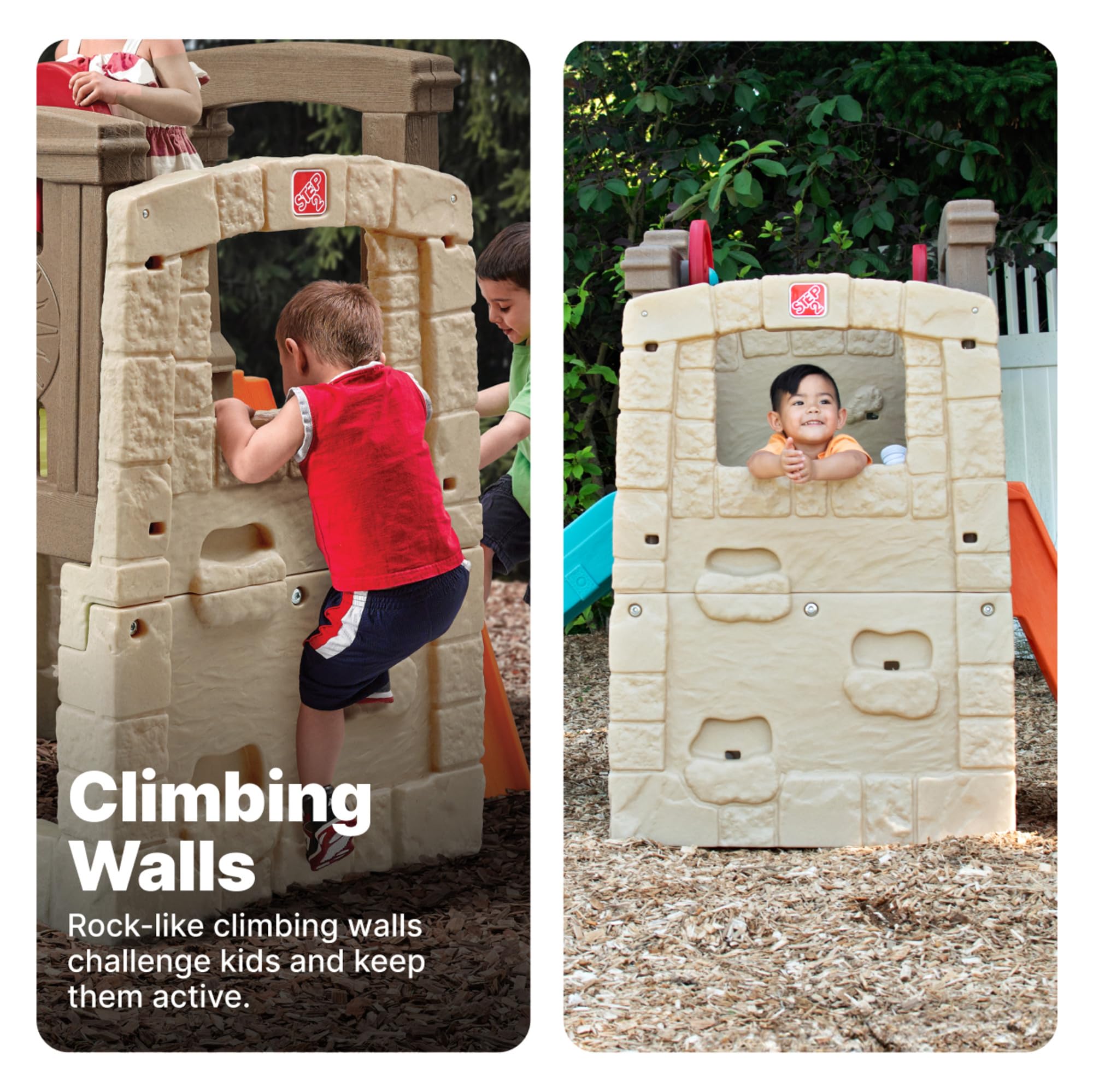 Step2 Woodland Climber II Kids Playset, Ages 2 –6 Years Old, Toddler Slide and Climbing Wall, Outdoor Playground for Backyard, Sturdy Plastic Frame, Easy Set Up