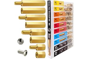 EEEEE M3 Motherboard Standoffs Hex Brass Spacer 3mm Male Female Screw Nut mounts PCB Electronics Hardware Laptop Screws DIY Circuit Board Removable mounting Hex Spacer Assortment