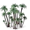HUIANER Palm Tree Model Trees, 20pcs Miniature Palm Trees Fake Plastic Trees for DIY Scenery Landscape Cake Decoration Green