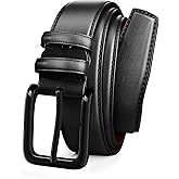 Papaanils Leather Dress Belts for Men,Casual Business Wearing for Jeans,Suits, Belts Width 1 3/8"