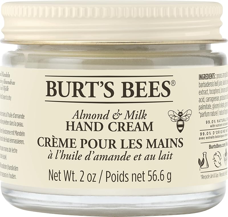 Burt's Bees Almond & Milk Hand Cream Dry Hands Moisturiser Beeswax 56.6g