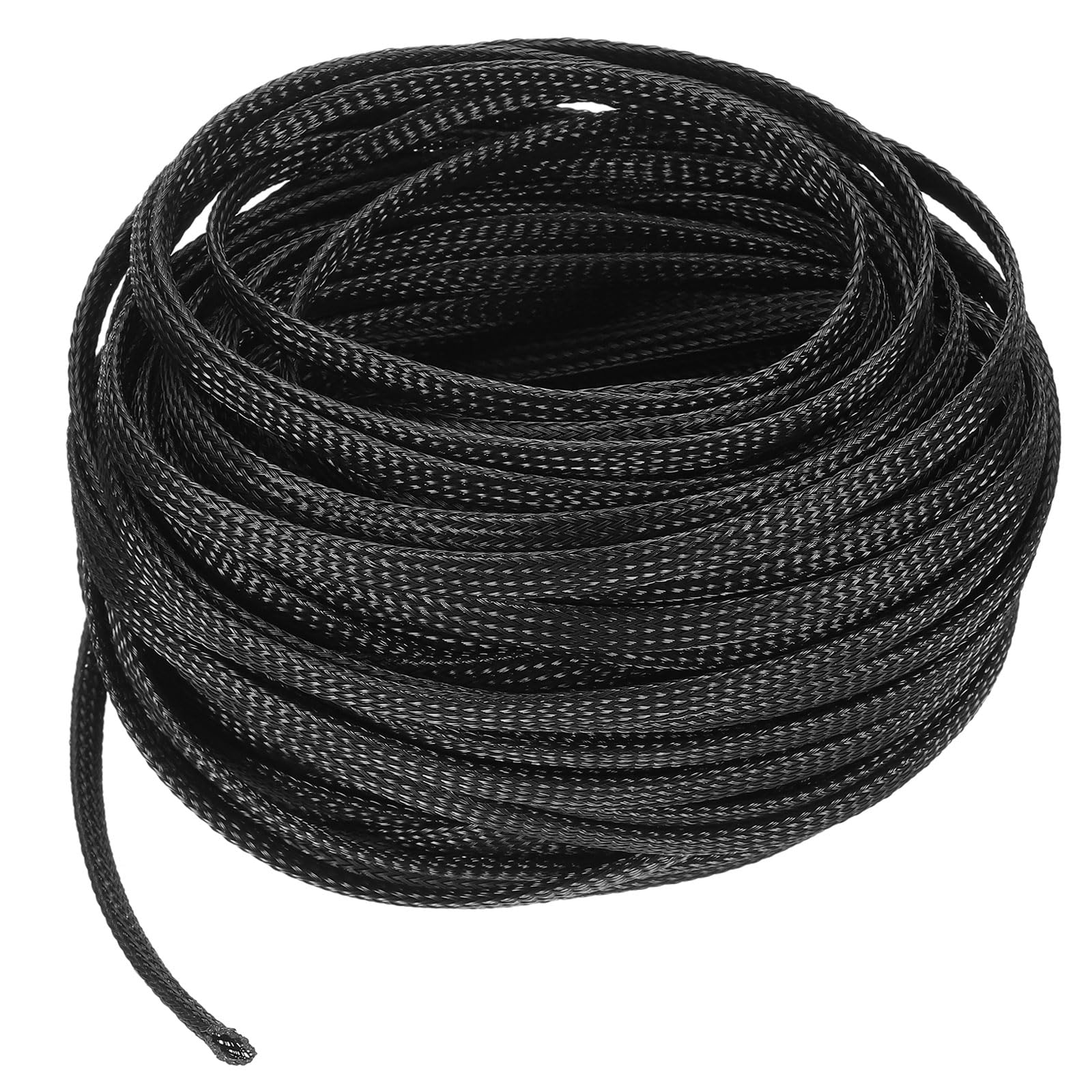 UXCell Cable Sleeving, 1/4 inch - 100ft PET Braided Cable Sleeve, Expandable for TV/Computer/Home Theater/Other Devices - Black