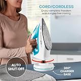 Swan SI16410N 2-in-1 Cord/Cordless Steam Press Iron 2800W Blue view 3
