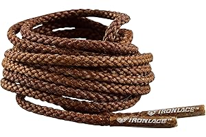 IRONLACE Unbreakable Round Bootlaces - Indestructible, Waterproof & Fire Resistant Laces, 1500-Pound Breaking Strength/Pair
