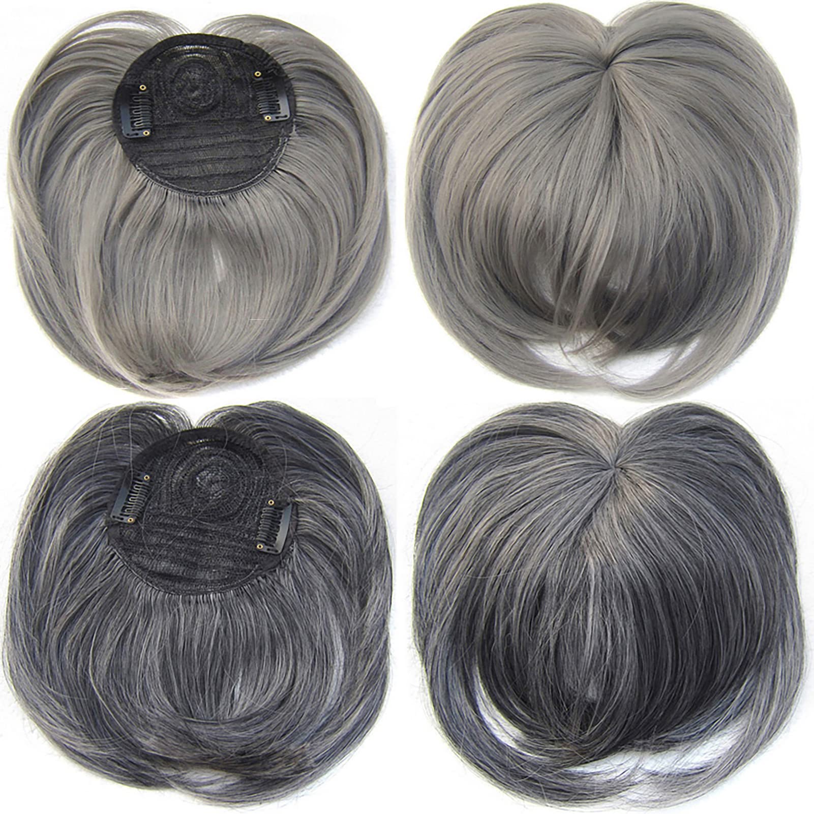 Faringoto Hair Toppers with Bangs for Women,Bangs Clip in Hair Extensions