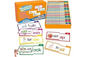 DeskAKBK Read & Rhyme – 30 Flip Books to Explore Word Families, Letter Sounds Flash Cards, ABC Vocabulary Flashcards, Kindergarten Sight Word Flash Cards, Reading Games