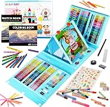 KINSPORY 290 PCS Art Set for Kids Deluxe Coloring Case Gift for Teens Boys Girls