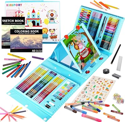 KINSPORY 290 PCS Art Set for Kids Deluxe Coloring Case Gift for Teens Boys Girls