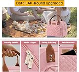 HOMESPON Insulated Lunch Bag Pink Women Men 27x21x15 cm Front Pocket view 7