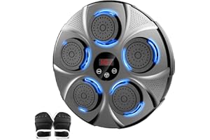 Gmdm Music Boxing Machine, Ideal Gifts for Adults, Teens, Kids, Wall Mounted Electronic Bluetooth Punching Target with Boxing Gloves, Fun Boxing Games for Home