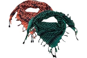 Elu Shemagh Scarf Men - Women /100% Cotton Military Shemagh Keffiyeh Scarf Arafat Tactical Desert Rave Bandana Head Wrap