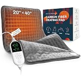 158℉ High-Heat 15s Heating Pad for Back/Neck/Shoulder Pain | 40"x20" Full Body Coverage, Period Cramps/Sore Muscles Relief, 8 Heat Levels, Auto Off, Carbon Fiber, Deep Moist and Dry Heat