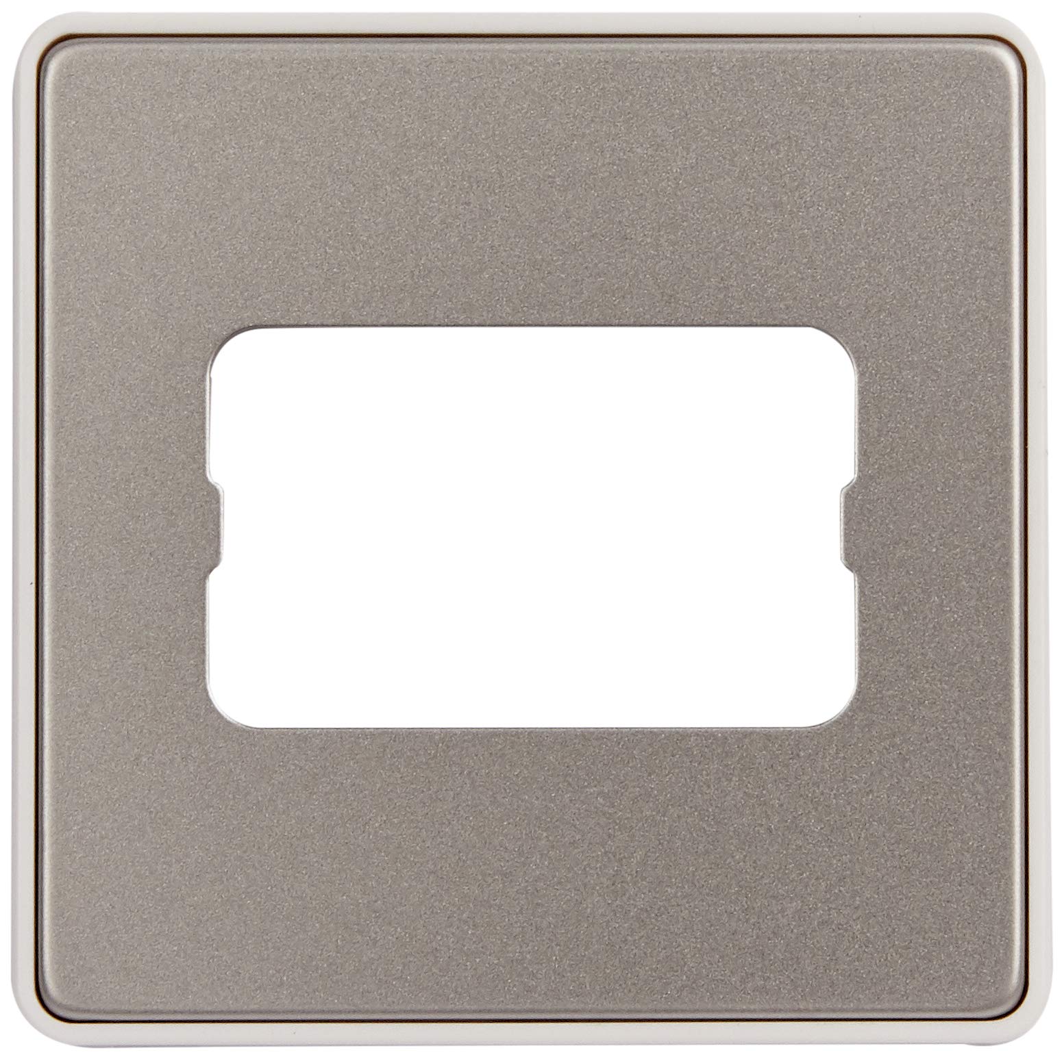 MK Dimensions 1 Gang 10A 3 Pole Isolator Switch Satin Steel Finish Frontplate with a White Trim