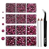 6736pcs Hotfix Rhinestones Flatback,Hot Pink