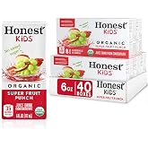 Honest Kids Super Fruit Punch, Organic Juice Drink, 6 Fl oz Juice Boxes, 6 Fl Oz (Pack of 40)