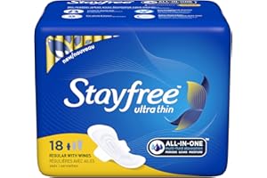 Stayfree Ultra Thin Regular Pads with Wings, 18 Count
