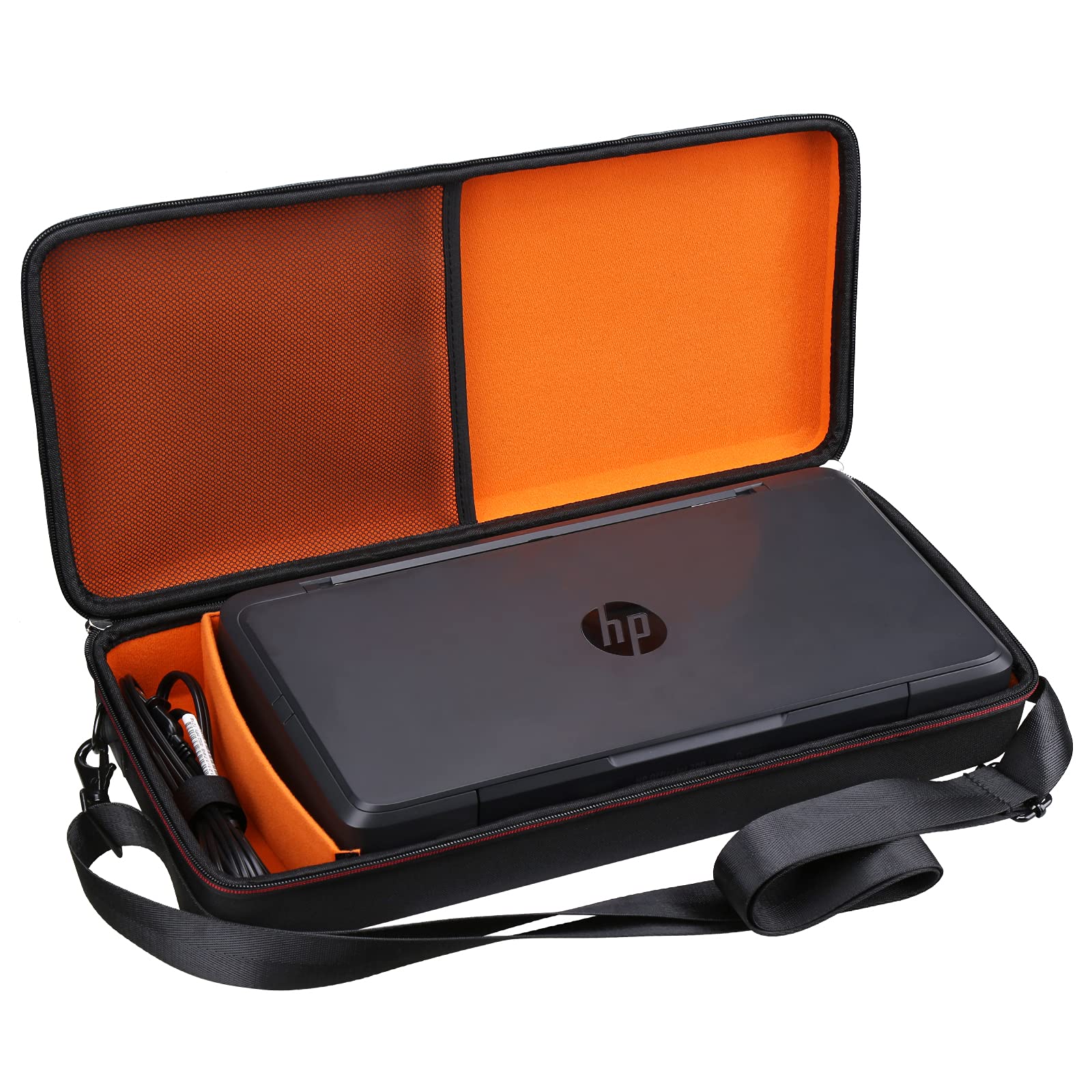 Photo 1 of Mchoi Hard Travel Case for HP OfficeJet 200 Portable Printer (CZ993A), Case Only, Black and Orange