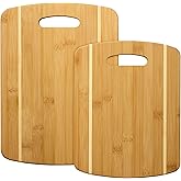 Totally Bamboo 2-Piece Cutting Board Set; 2 Assorted Sizes of Bamboo Wood Cutting Boards for Kitchen