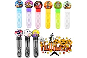 RITASTAR Cartoon Bubble Toys for Kids,Small Bubble Wands Bulk,9 Pack Mini Bubble Sticks with Bubble Solution for Holiday Birthday Party Favors,Classroom Prizes,Outdoor Activity (Halloween Ghost,Bat Designs)