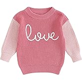 Baby Girl Valentines Outfit Love Heart Sweet Long Sleeve Sweater Tshirt Crewneck Tops Fall Winter Clothes