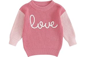 MOLZULAMS Baby Girl Valentines Outfit Love Heart Sweet Long Sleeve Sweater Tshirt Crewneck Tops Fall Winter Clothes
