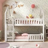 Merax Twin Bunk Bed, Castle-Shaped 3FT Solid Wood Frame for Kids view 1