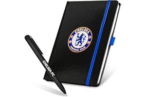 Chelsea F.C. Stationery Set with Lined Notebook & Ballpoint Pen, Stationery Supplies Work Office Xmas Gifts for Men