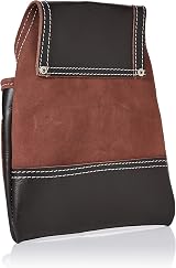 Rolson 68876 Oil Tan Single Leather Tool Pouch - 2 Pockets Hammer Loops view 2