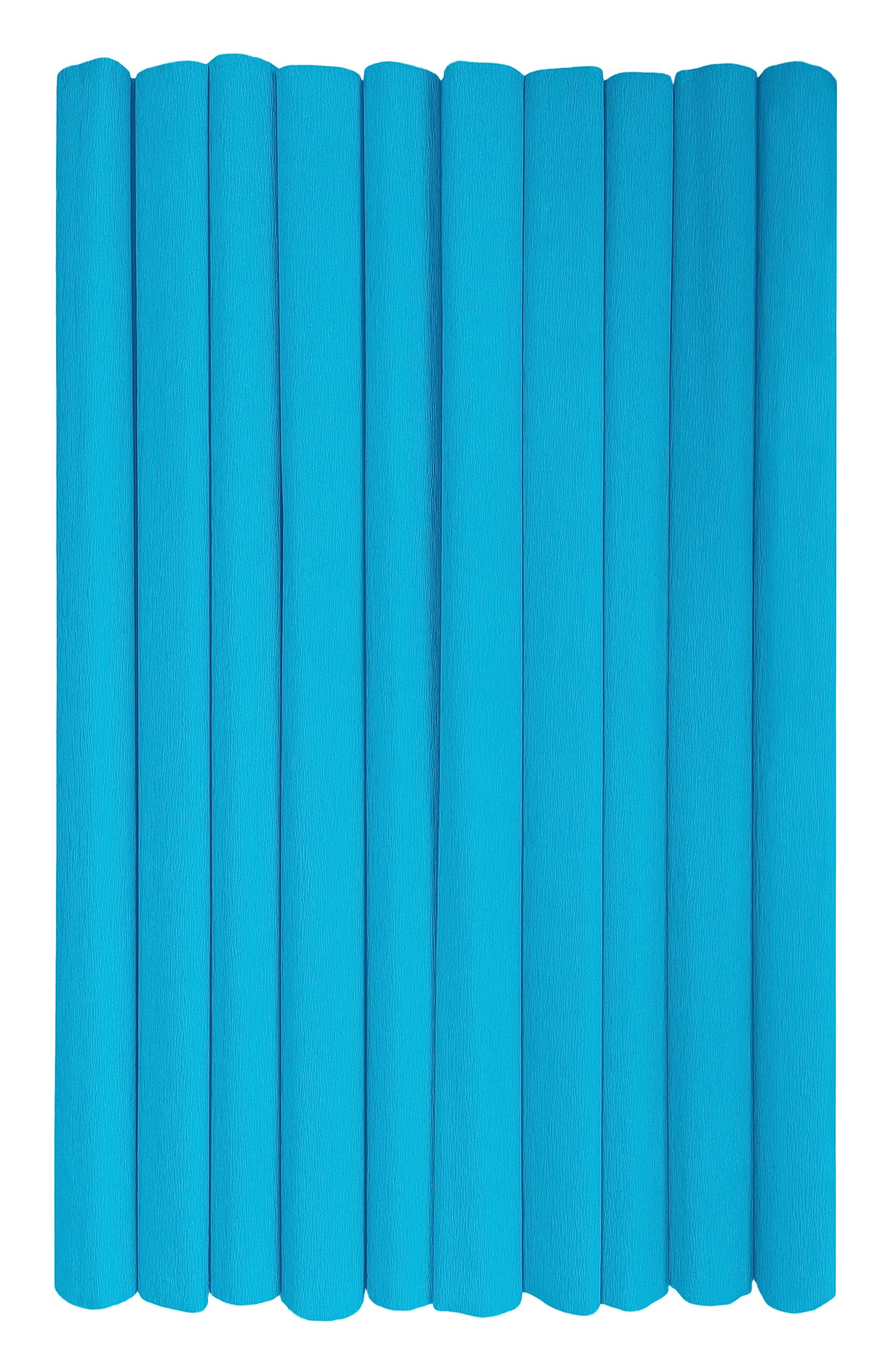 Interdruk - Crepe Paper Rolls for Kids, DIY and Decorations - Pack of 10 Reels (50cm x 200cm, 28g/m2) - 20 Azure