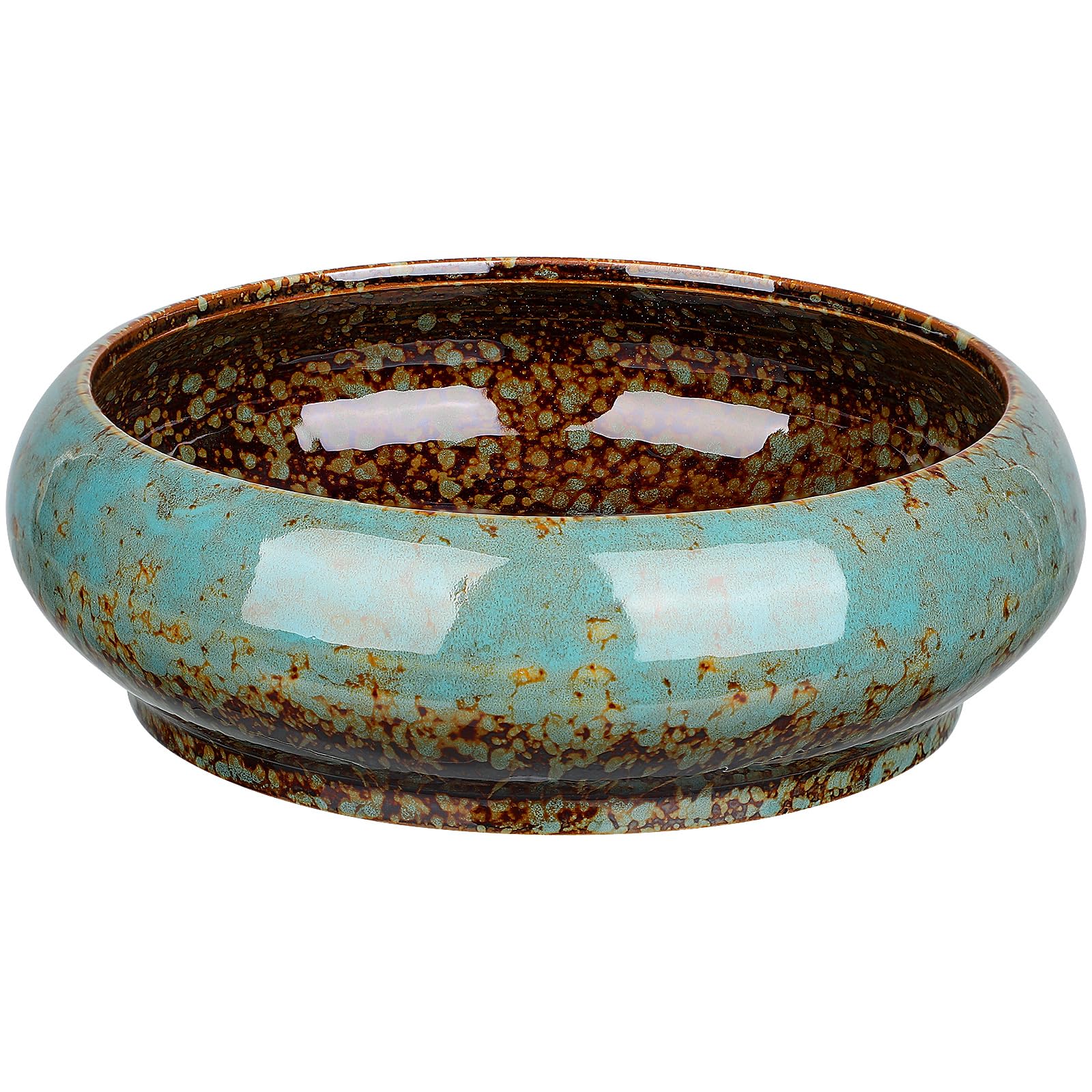 Cabilock 1 x Creative Ceramic Hydroponic Plant Pot for Succulents Decorative Flower Pot for Garden, Balcony, Office, Blue