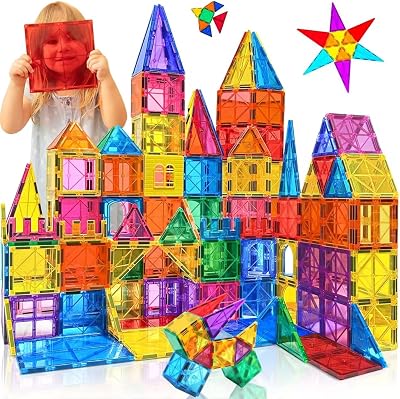 Kaysaitoy Oversize Magnetic Tiles 60PCS Magnetic Building Blocks for 3+