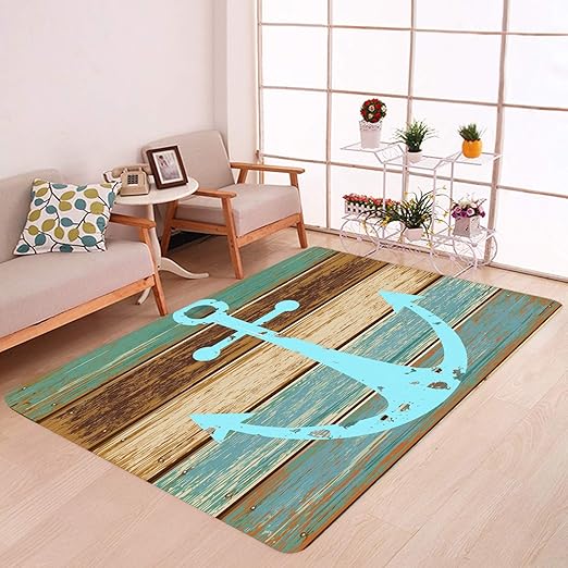 Amazon Com Wooden Board Anchor Printed Area Large Carpet Durable