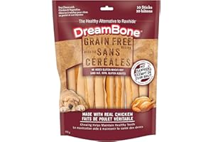 DreamBone Grain Free Recipe Stick Dog Chews, 10 Count, Made with Real Chicken, Rawhide-Free, for All Dogs